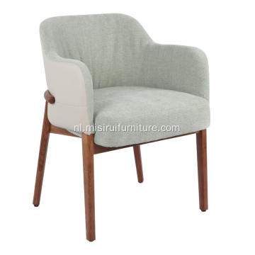 Hemelblauwe minimalistische stijl houten armleuning trench stoelen